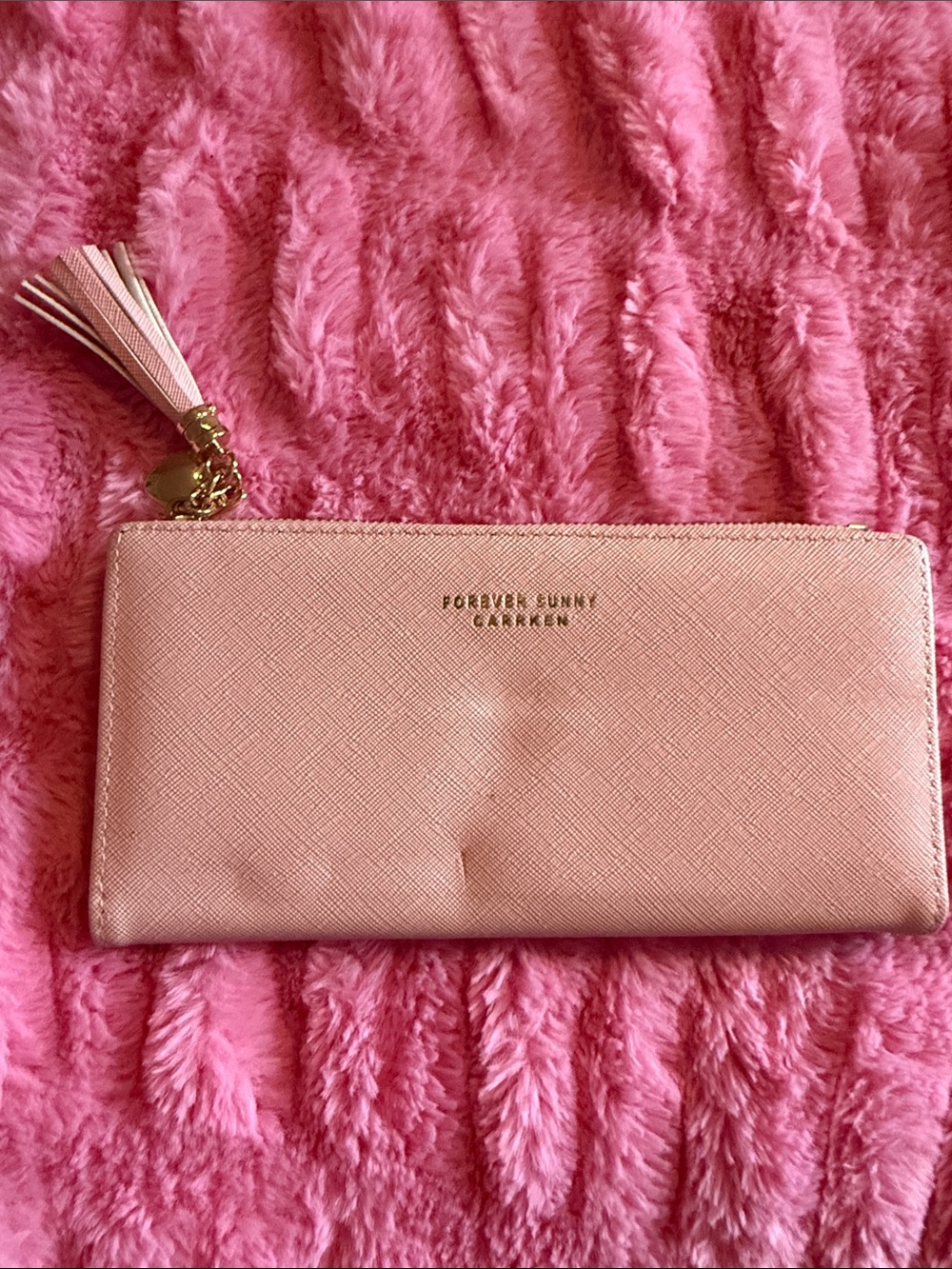 Pink Tassel Zip-Around Wallet